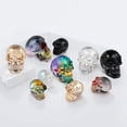 thumbnail image 4 of Dserhfy Clear Colorful Skull Figurine Life Size Skull Statue Sculpture Home Office Desktop Bookshelf Decoration Ornament Halloween Festival Gift, 4 of 8