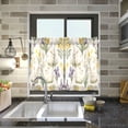 thumbnail image 4 of Yayeee Kitchen Curtains Tier Pair Light Filtering 27"x36" Rod Pocket Short Cafe Window Panel, Floral Rabbit, 4 of 7