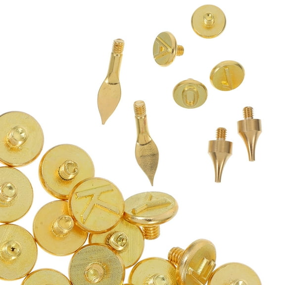 WORGEOUS 56pcs Woods Leathers Burning Kit Copper Alphabet And Number Tips Ideal For Diy Woods Craft Carving Projects Pyrography