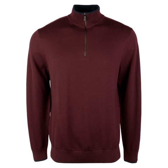 Men's Quarter Zip Merino Sweater-C-Small