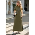 thumbnail image 4 of Vestido largo GRECERELLE para mujer, casual, de verano, verde militar, 4 of 6