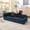 Dark Blue, variant on 55" Linen Upholstered Oversized Pet Sofa, Irregular Wave Backrest Dog Bed with Single Armrest, Dark Gray