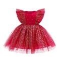thumbnail image 1 of Las niñas se visten para el verano Arco Lentejuelas Vestidos Boda Fiesta de cumpleaños Niños Vestidos de malla Tul Princesa Niños Ropa 0-4Yrs9-12M (Etiqueta 80) Gao Jinjia LED, 1 of 2