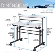 Harper & Bright Designs Adjustable Height Standing Desk Sit Stand Up Desk Workstation 35 Inch with Moveable Shelf for Office Home, Black