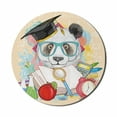 thumbnail image 1 of Animal Mouse Pad for Computers, Panda Goes to School Humor Education Hipster with Glasses Books Pen Graphic Art, Round Non-Slip Thick Rubber Modern Gaming Mousepad, 8" Round, Multicolor, by Ambesonne, 1 of 2