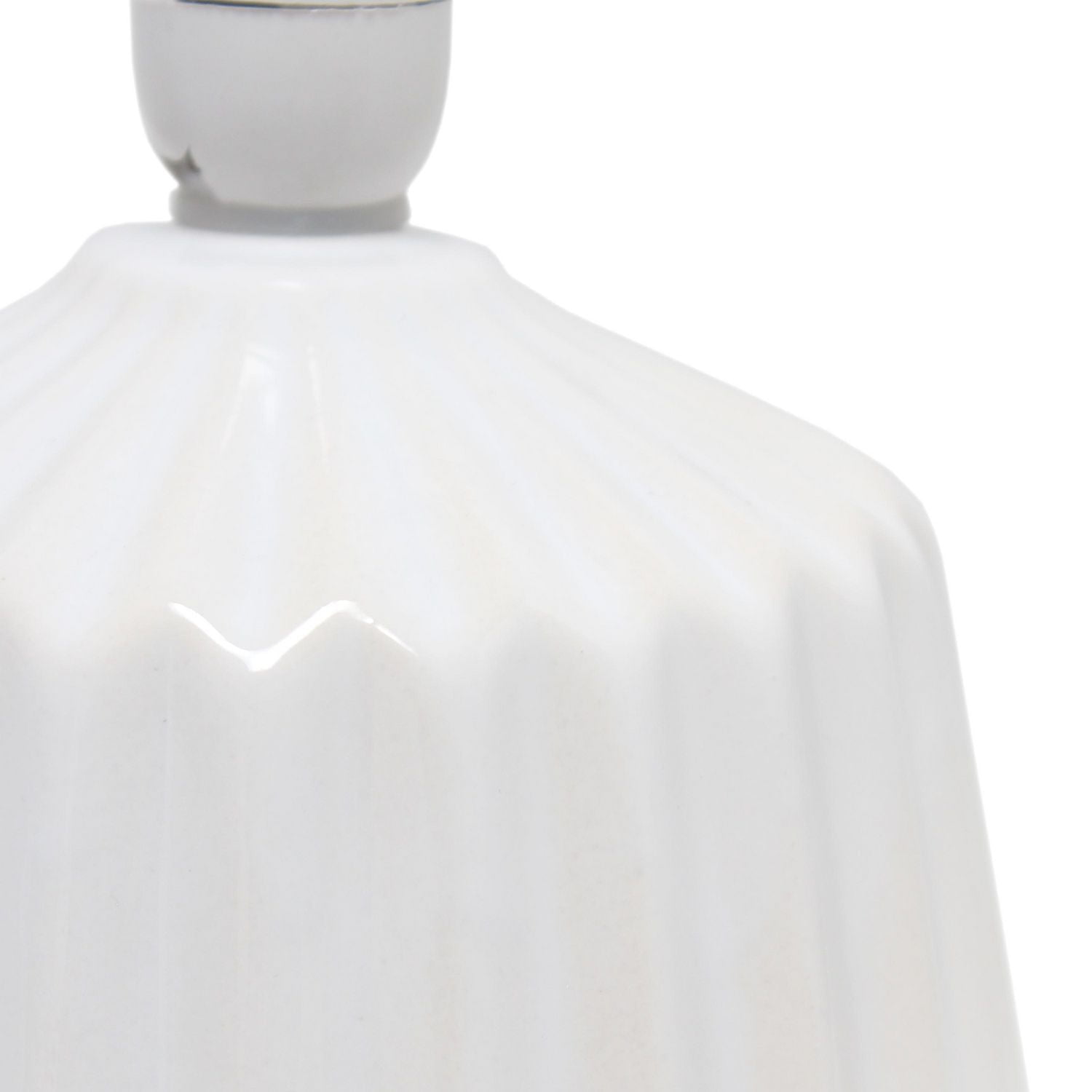 Simple Designs Petite Off White Pleated Base Table Lamp