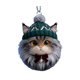 thumbnail image 1 of Adorno colgante de acrílico para gato de invierno, árbol de Navidad, gorro de punto, gatito, perro, conejo, erizo, adorno colgante de animal, 1 of 8
