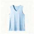 thumbnail image 5 of Qiyinn Men's V Neck Tank Top Slim Fitted Workout Gym Sleeveless Muscle Shirts Summer Undershirts, 5 of 6