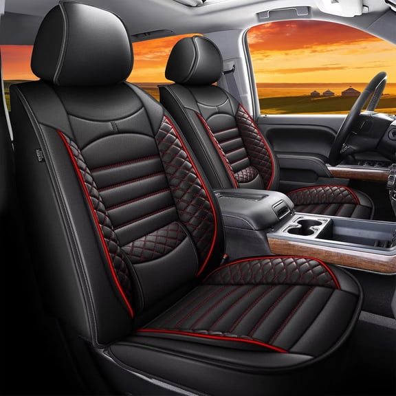 LAONNVIR Seat Covers Custom Fit for Toyota Tundra 2022-2026 5-seats Crewmax Double Cab Waterproof PU Leather Truck Seat Covers Protectors