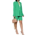 thumbnail image 2 of Franhais Women Two-piece Pants Suit, Solid Color Single-breasted Blazer and Straight Fit Shorts, 2 of 6