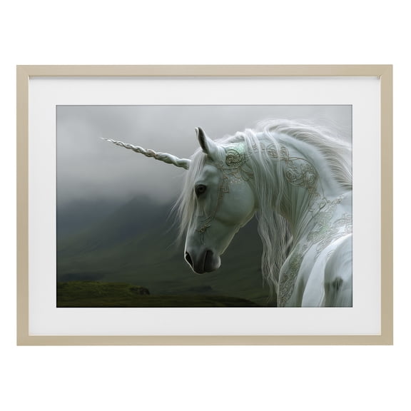Stupell Industries Dreamy Celtic Unicorn Birch Framed Print Under Glass, design by The Wands Want
