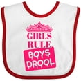 thumbnail image 3 of Inktastic Girls Rule, Boys Drool Girls Baby Bib, 3 of 4