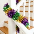 thumbnail image 6 of Mardi Gras Tinsel Garland Decorations 6.6Ft, Purple Green Gold Chunky Glitter Metallic Hanging Garland for Carnival Parade Party Home Indoor Outdoor Decor, 6 of 6