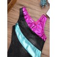 thumbnail image 7 of Aislor Kids Girls One Piece Sparkle Color Splicr Gymnastics Leotard Unitard Ballet Jumpsuit, 7 of 7