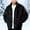 #0415-Black, variant on Ceisia Men Diamond Textured Fuzzy Fleece Full Zip Stand Collar Jacket Warm Long Sleeve Loose Outerwear Coat For Fall Winter Gift