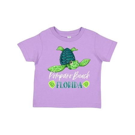 

Inktastic Pompano Beach Florida Happy Sea Turtle Gift Toddler Boy or Toddler Girl T-Shirt