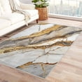 thumbnail image 2 of White Brown Gold Marble Rug, Abstract Marble Door Mat 2x3, Modern Luxury Area Rug Soft Low Pile Floor Small Rugs Non-Slip for Bedroom Kitchen Entryway Carpet ZX&-229, 2 of 7