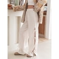 thumbnail image 5 of Women Y2k Gingham Striped Pants Elastic Waist Lace-Up Wide Leg Lounge Pants Plaid/Stripes Pajama Pj Pants Loose Trousers, 5 of 7