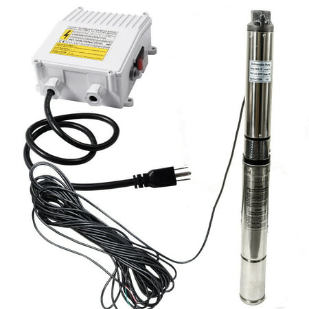 iMeshbean 1HP Deep Well Pump 200FT 33GPM 110V Submersible Stainless Steel w/ Control (Best Pipe For Submersible Well Pump)