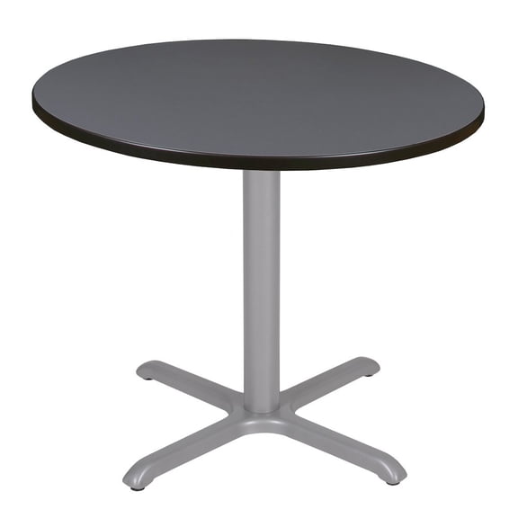 Regency Via 36 inch Round X-Base Table in Grey with Grey Base