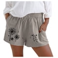 thumbnail image 3 of Trendfront Women's High Waisted Dandelion Graphic Print Shorts Loose Fit with Pockets Casual Summer Everyday Shorts, 3 of 3