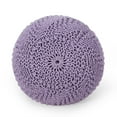 thumbnail image 4 of GDF Studio Beryl Modern Knitted Cotton Round Pouf, Lavender, 4 of 7