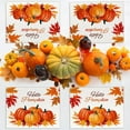 thumbnail image 3 of Pumpkins Maple Leaves Fall Placemats Set of 4,12.5x17 Inch Fall Placemats Autumn Thanksgiving Harvest Table Mats for Dining Table Home Party Kitchen Decoration, 3 of 6