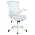 thumbnail image 3 of Flash Furniture Mid-Back White Mesh Swivel Ergonomic Task Office Chair with White Frame and Flip-Up Arms, 3 of 16
