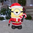 thumbnail image 4 of Gemmy Lights Up Minion Stuart Licking Candy Cane Yellow Christmas Yard Inflatable, 3.5 ft, 4 of 4