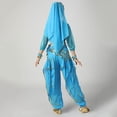 thumbnail image 7 of Girls Sky Blue Belly Dance Costume Set 5-13 Years, Complete Kit with Sequin Coin Accents & Headscarf for Recitals/Cultural Events,Size 5-7 T, 7 of 7