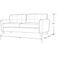 thumbnail image 4 of Lifestyle Solutions Harlem Sofa w/ Upholstered Fabric Rolled Arms, Navy, 4 of 4