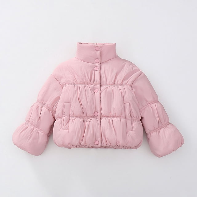 LOVZFMLL Vestes pour Filles Veste d'Hiver Unie à Manches Longues à Capuche Veste Décontractée d'Extérieur pour Enfants 3-4 Ans