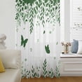 thumbnail image 6 of Green Spring Botanical Sheer Curtains 54 Inches Long, Weeping Eucalyptus Butterfly Light Filering Curtains, Breathable Simi Curtain Privacy Drapes for Kitchen Bathroom Small Window Treatment, 6 of 9