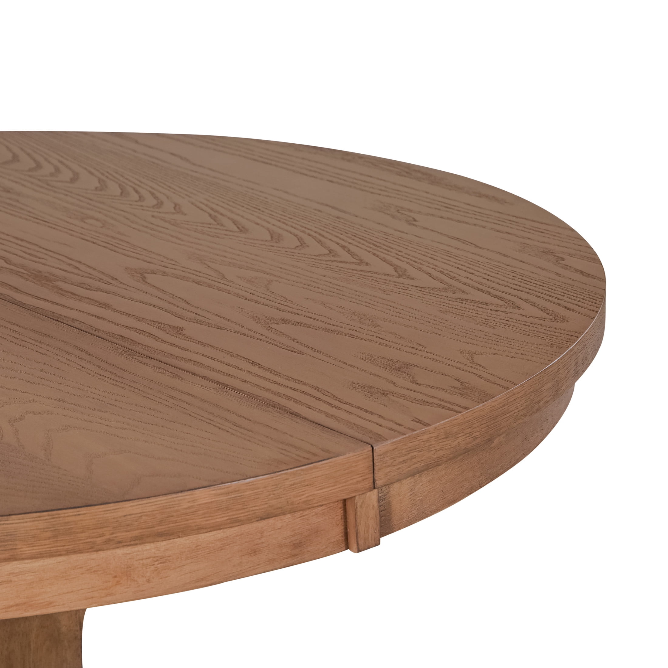 Christopher Knight Home 57" Oval Extendable Dining Table with Pedestal Base, Rustic Farmhouse Style, Walnut