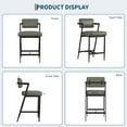 thumbnail image 6 of Roromall Bar Stools Set of 2, Tall Bar Chairs with Thick Cushion & Thickened Metal Legs, Upholstered Counter Height Bar Stools w/Backrest and Footrest, for Island, Counter Bar, Kitchen, 6 of 9