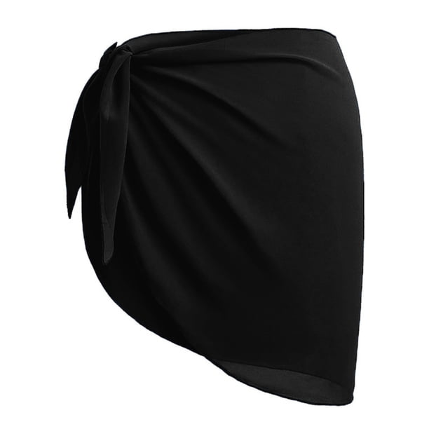 Yuarrent Sarong Coverups Traje de baño Wrap Traje de baño Protección solar Ropa de gasa con corbata abierta ajustable Traje de baño Traje de baño negro