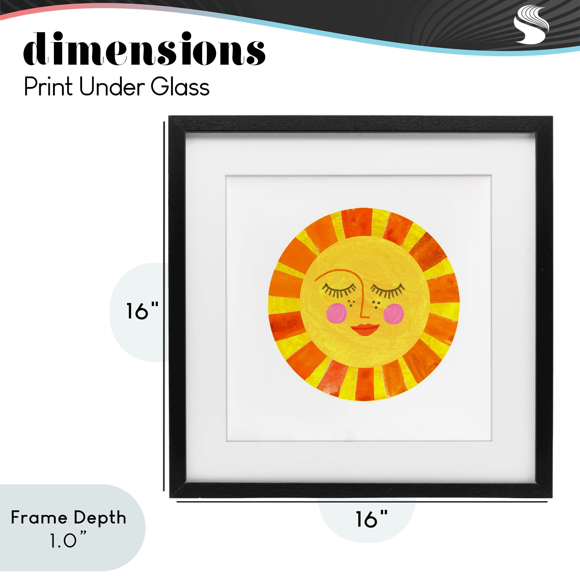 Stupell Industries Simple Warm Sunshine Black Framed Print Under Glass, design by Katherine Herrell Studio