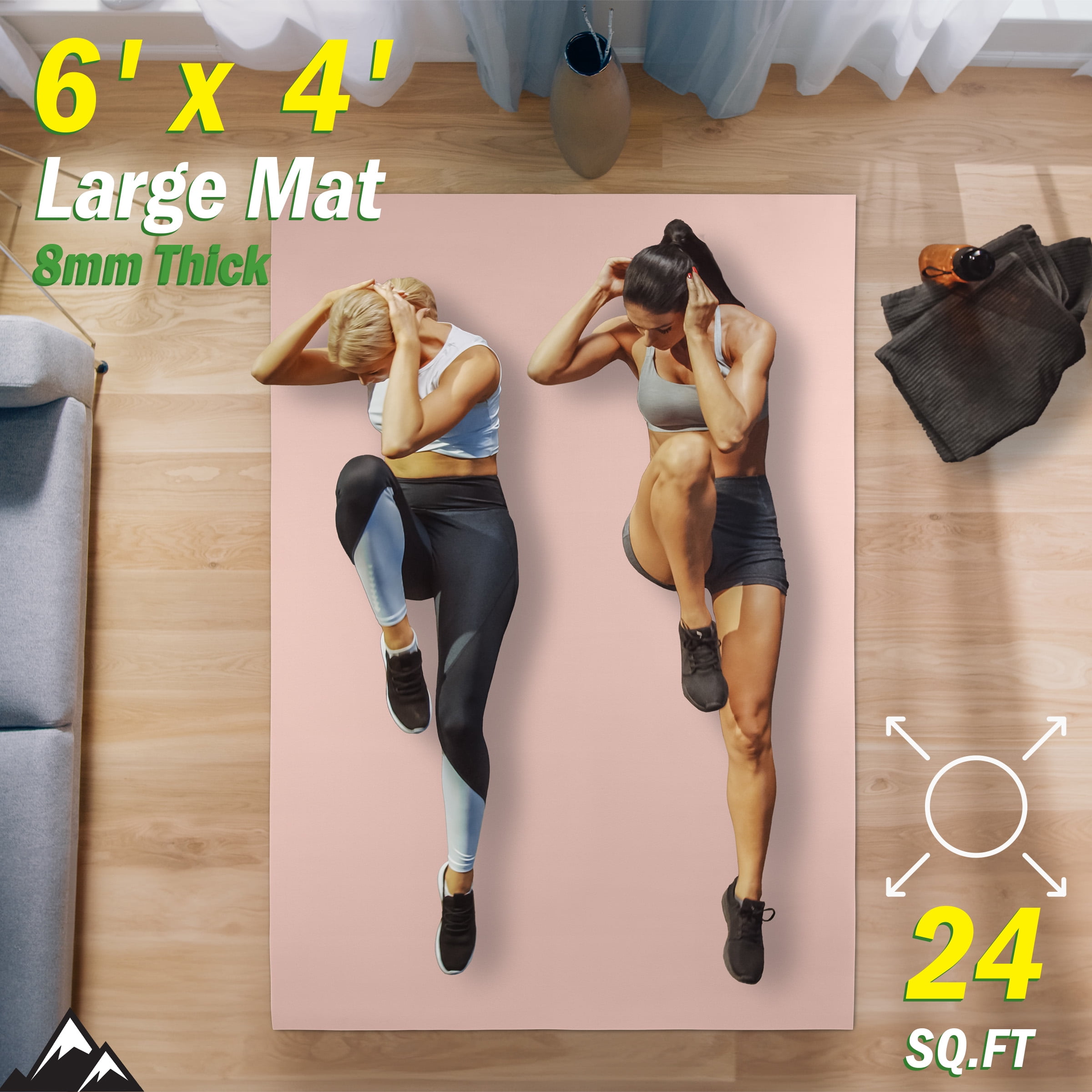 6 x 4 Large Yoga Mat - Pink