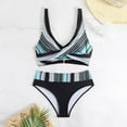 thumbnail image 5 of Awdenio Bikini Sets Women High Waisted Two Piece Swimsuit Padded Knot Twist Cut Out Color Block Bathing Suit Bikinis, 5 of 6