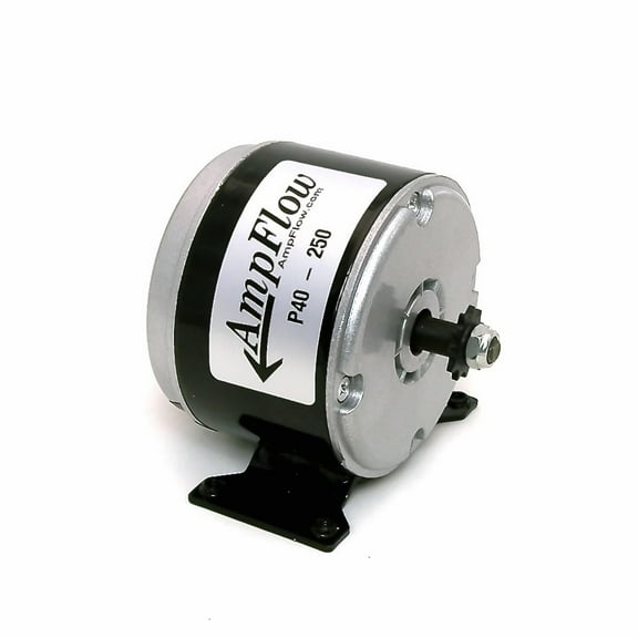 P40-250 Brushed Electric Motor, 250W, 12V, 24V or 36 VDC, 3400 RPM, Black