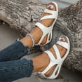 thumbnail image 6 of Summer Sandals for Women 2025 Arch Support Wedge Open Toe Ankle Strap Slippers Summer Casual Women Beach Fashion Lazy Shoes, 6 of 6