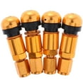 thumbnail image 1 of thinsony 4 Pcs Car Tubeless Wheel Dust Caps Tire Valve Stems Golden + Black, 1 of 9
