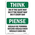 thumbnail image 1 of SignMission OS-TS-A-1824-L-11822 18 x 24 Po Signe de Pensée OSHA - le Faire de Façon Sécuritaire Bilingue, 1 of 1