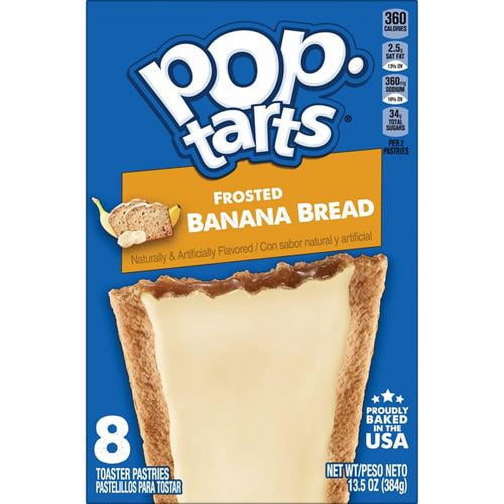 Pop-Tarts Toaster Pastries, Breakfast Foods, Kids Snacks, Frosted Banana Bread, 13.5Oz Box (8 Pop-Tarts) - Pack of 2