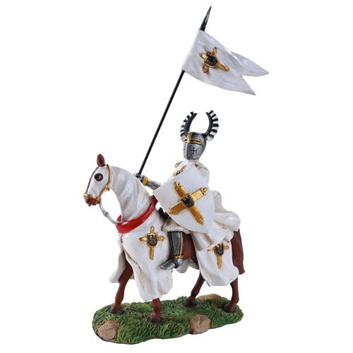 type Anvendelig indstudering Flag Bearer Champion Knight Crusader With Bull Horned Hemet On Horse  Decorative Figurine - Walmart.com