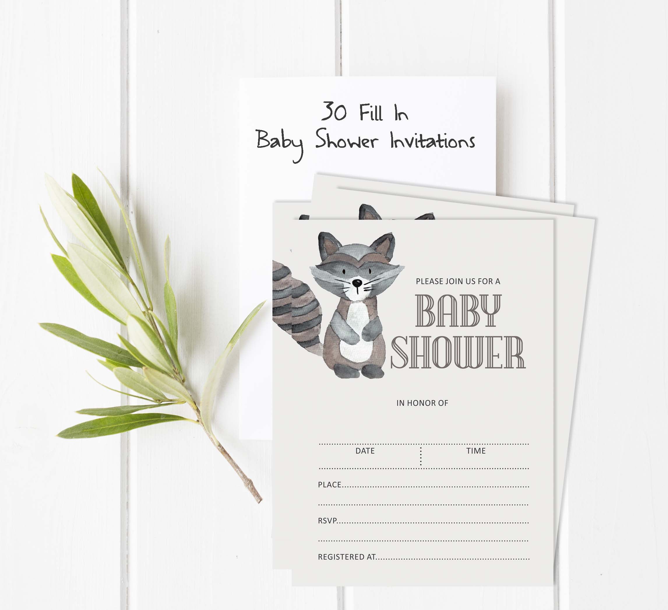 Inkdotpot Set Of 30Jungle Animals Baby Shower Invitations-Diaper Raffle Tickets And Baby Shower Book Request Cards Gender Neutral Invites Its A Boy Its A Girl
