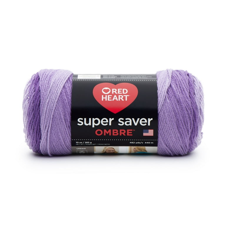 Red Heart Super Saver Ombre™ #4 Medium Acrylic Yarn, Violet 10oz