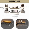 thumbnail image 2 of golytefs 47inch Modern Led Wine Rack Wall Mounted Hanging Large Liquor Shelf for Liquor Bottles with Led Light with Wine Glass Hooks 3-Tier for Home Bar Dining Room Cafe Decorative (Black 120*20cm), 2 of 8