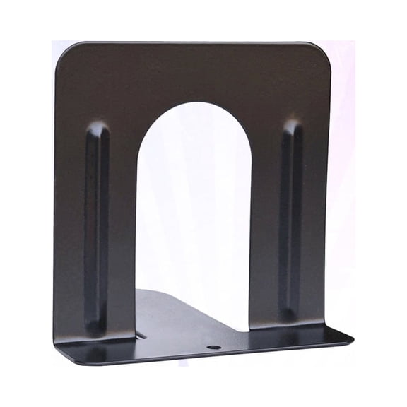 FOMIYES Set of 6 Modern Black Metal Bookends with Nonskid Base for Shelves and Home Office Organization