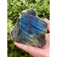 thumbnail image 4 of Natural Labradorite Slab, High Flash Free Standing Display Specimens, Raw Labradorite Slab Cut Base (3-4 lbs), 4 of 7